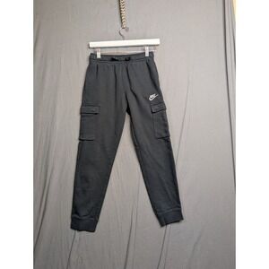 Nike Kids Black Fleece Cargo Jogger‎ Sweatpants Standard Fit Medium Logo Pants